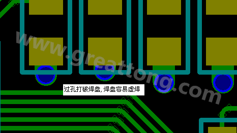 PCB設(shè)計(jì)案例分析：過孔破焊盤，造成SMT虛焊