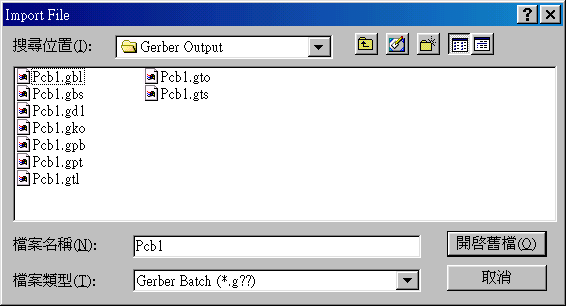 點(diǎn)選PCB.gto，頂層覆蓋層的Gerber文件。