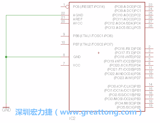 排針的用途是連接微控制器的輸出和輸入，它提供了一個(gè)平臺(tái)給焊線和針腳。