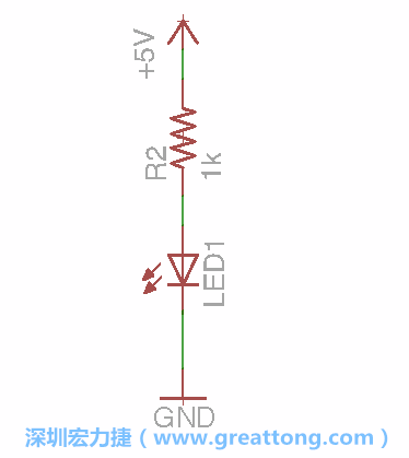 如圖所示放置一個(gè)開(kāi)關(guān)（switch）、10K電阻器（10k resistor）和0.1μF的電容（0.1μF capacitor），并把開(kāi)關(guān)的一端連到接地端上。