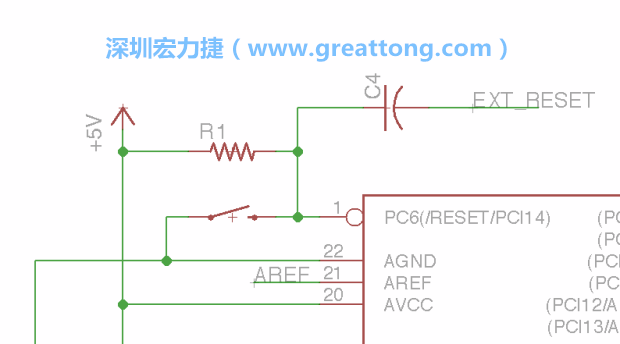 很多PCB設(shè)計(jì)者的設(shè)計(jì)不符合人體工學(xué)，他們使用很小的按鈕、不方便的元件配置和難以解讀的標(biāo)簽，千萬(wàn)不要變成這樣！這次我們的設(shè)計(jì)有一個(gè)大小合適的重置按鈕（reset button）和可以清楚辨認(rèn)是否已經(jīng)接上電源的LED指示燈。