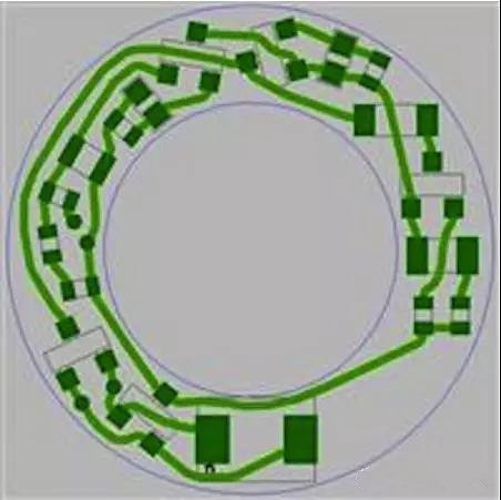 圖6：PCB布線例子：(a)拓?fù)涫阶詣?dòng)布線器(完成了100%導(dǎo)線的布線)；